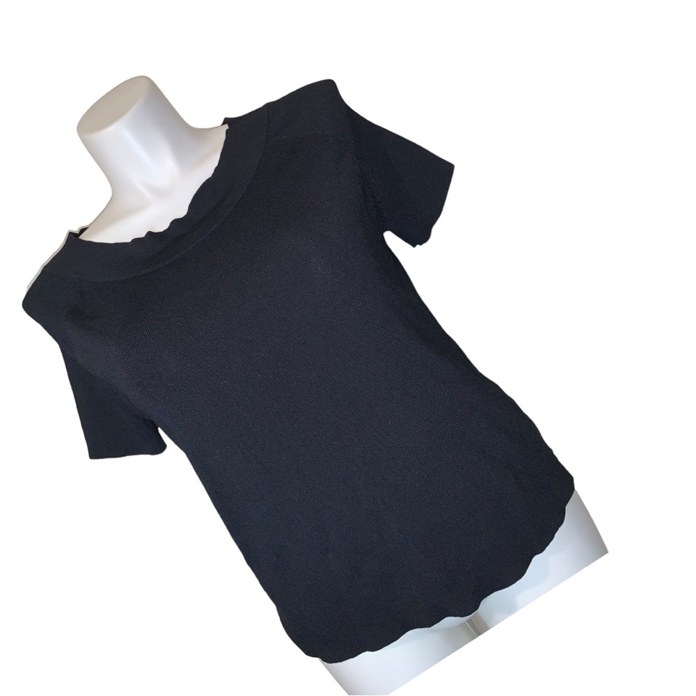 StoneBridge Signature Black Short-Sleeve Blouse, Size 1X